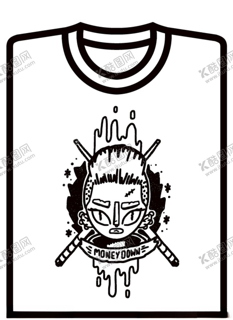 编号：15929507120951387453【酷图网】源文件下载-个性超酷日韩欧美文化衫T恤矢量