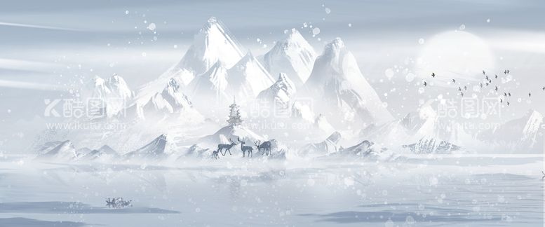 编号：93875009171722232639【酷图网】源文件下载-雪景山水画