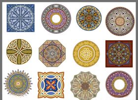 圆形花纹仿古花纹寺庙图案