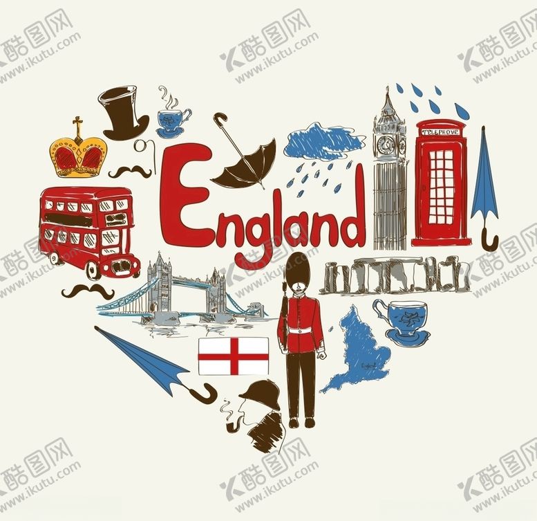 编号：75650709221814048116【酷图网】源文件下载-英国旅游手绘元素