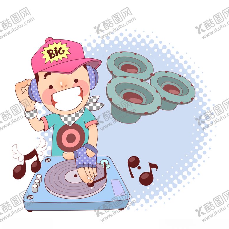 编号：47635110270736515157【酷图网】源文件下载-卡通音乐DJ