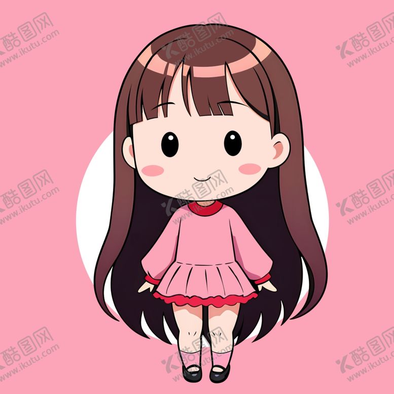 编号：70920301260009075620【酷图网】源文件下载-手绘卡通长发小女孩