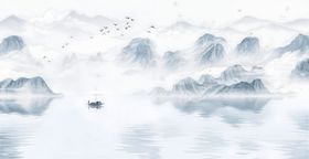 中国风水墨山水山水画图片