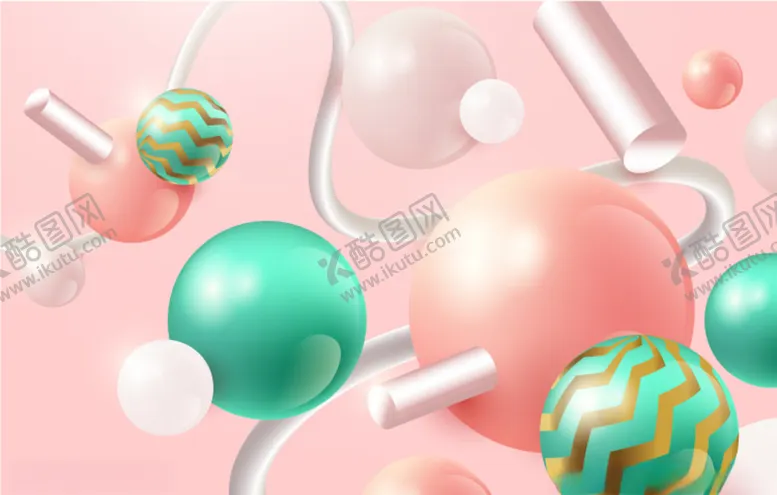 编号：37836904221956575140【酷图网】源文件下载-3D立体虚实圆形图形粉色背景