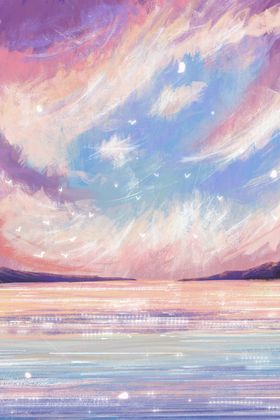 小清新简约创意海报图片春天治愈系插画