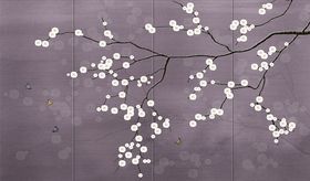 花鸟画手绘花鸟背景墙