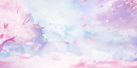 中国风背景手绘花时尚小清新