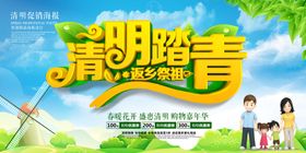 清明踏青展板背景