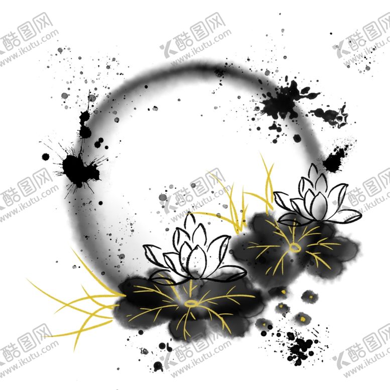 编号：76304706282348196919【酷图网】源文件下载-水墨素材毛笔画素材墨迹素材