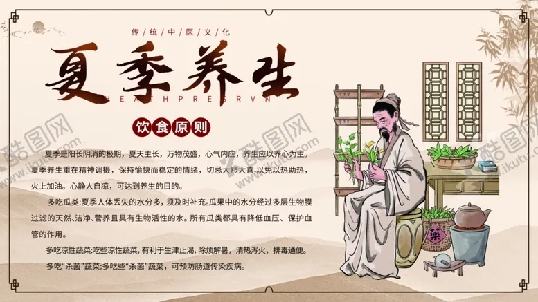 编号：38789502161257004853【酷图网】源文件下载-中医传统夏季养生健康科普展板