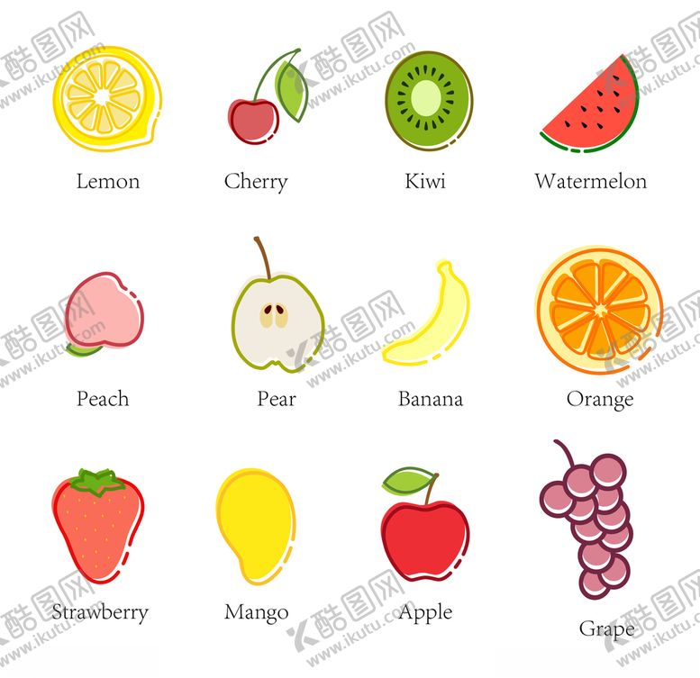 编号：24381310100239013372【酷图网】源文件下载-矢量水果