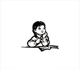 小女孩表情思考