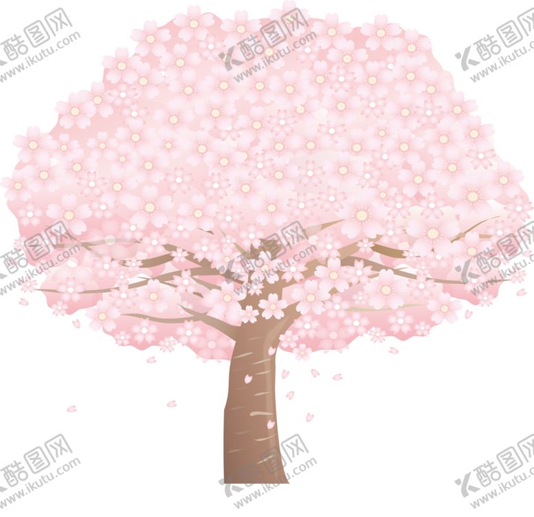 编号：83289202100346138776【酷图网】源文件下载-粉色美丽春季花树