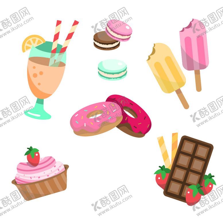 编号：93074109121347280873【酷图网】源文件下载-卡通蛋糕食物西式甜点