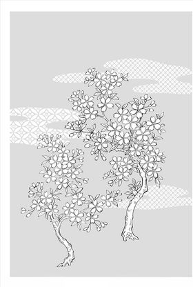 线描花朵