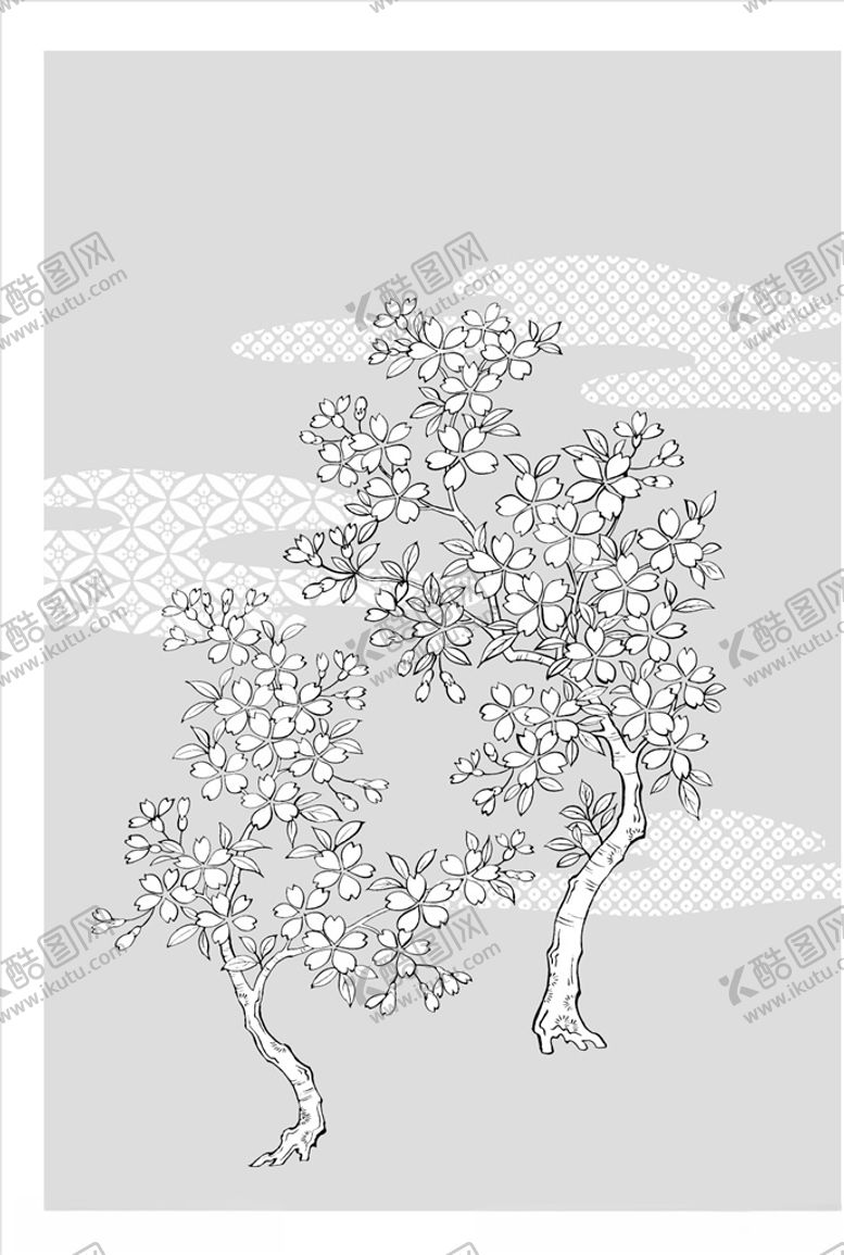 编号：74510509101304514075【酷图网】源文件下载-线描花朵