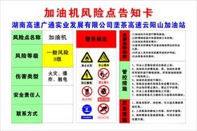 加油机风险点告知卡