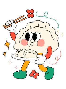 可爱卡通食物角色插画