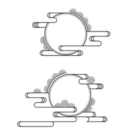 中秋云纹中国风矢量分层