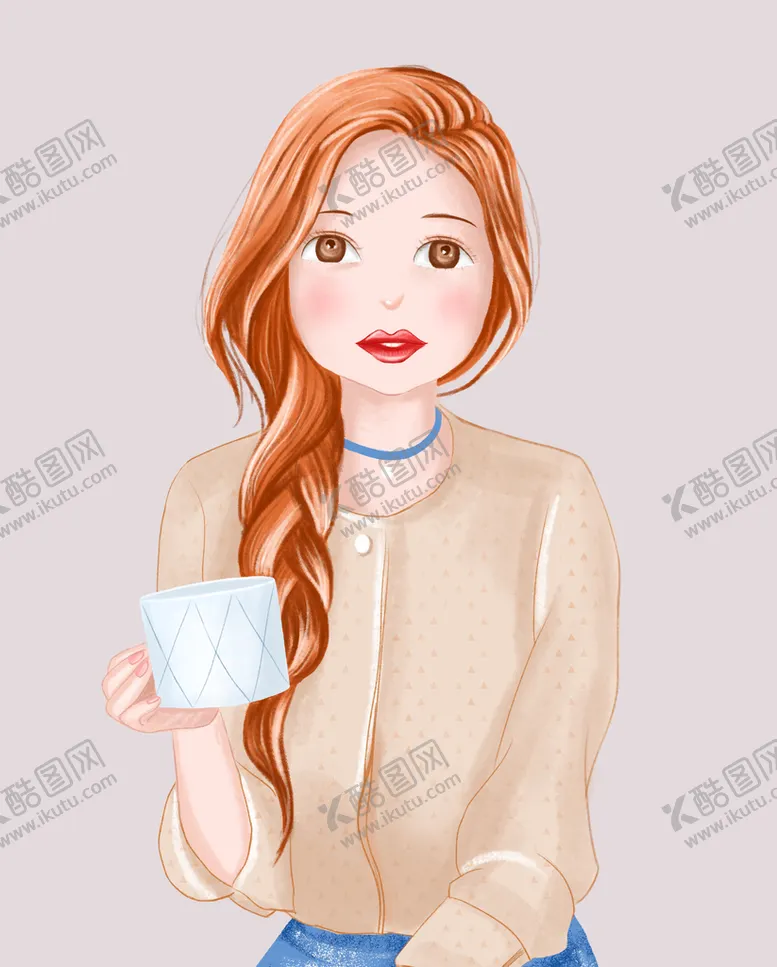 编号：63759810082008101428【酷图网】源文件下载-手绘女人