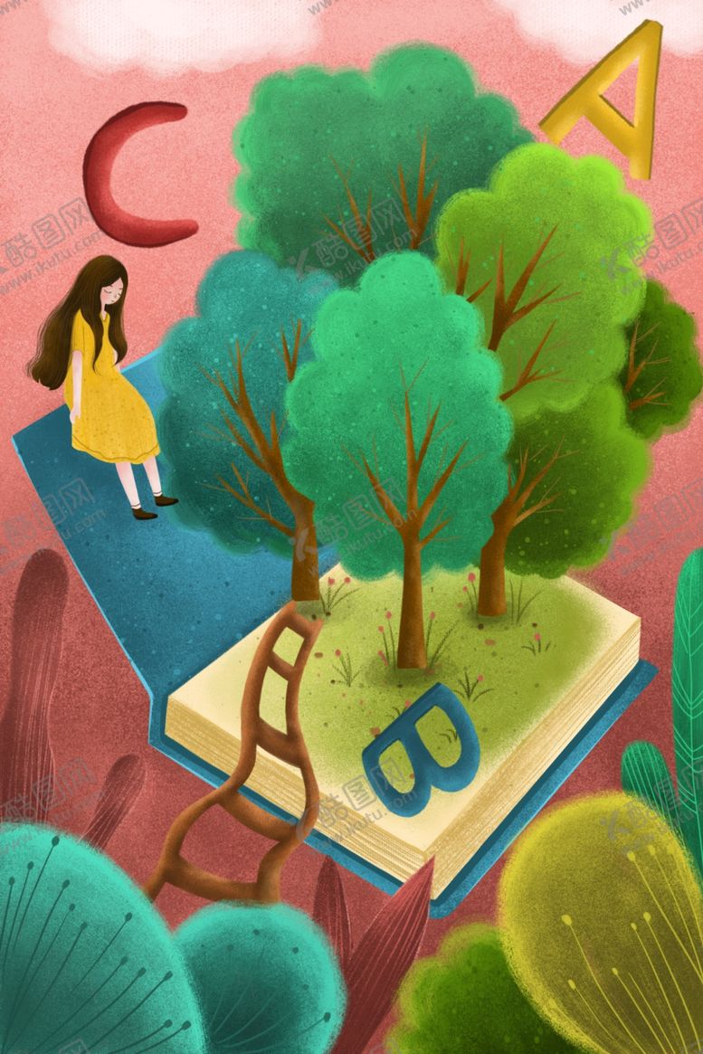 编号：29816409150839548940【酷图网】源文件下载-梦幻插画卡通风景插画