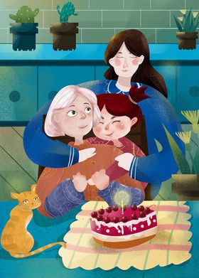 母亲节插画子来了约惠