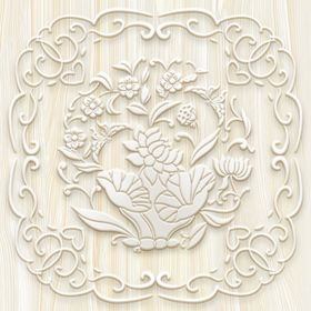 吊顶天花玉雕八边形图腾