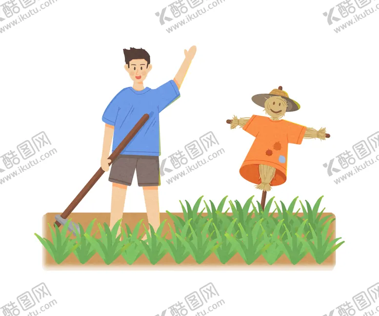 编号：64158602150618063384【酷图网】源文件下载-稻草人干农活插画社区免抠
