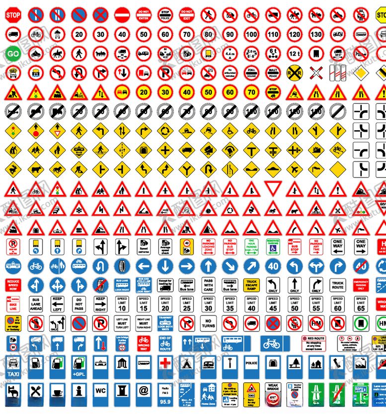 编号：55765210110343263109【酷图网】源文件下载-交通标识标志