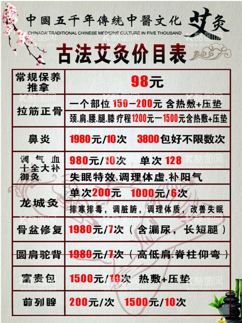 编号：28330912181940223013【酷图网】源文件下载-价格表