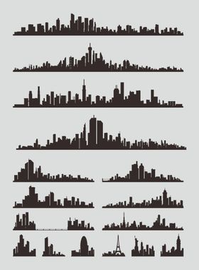 城市建筑矢量剪影