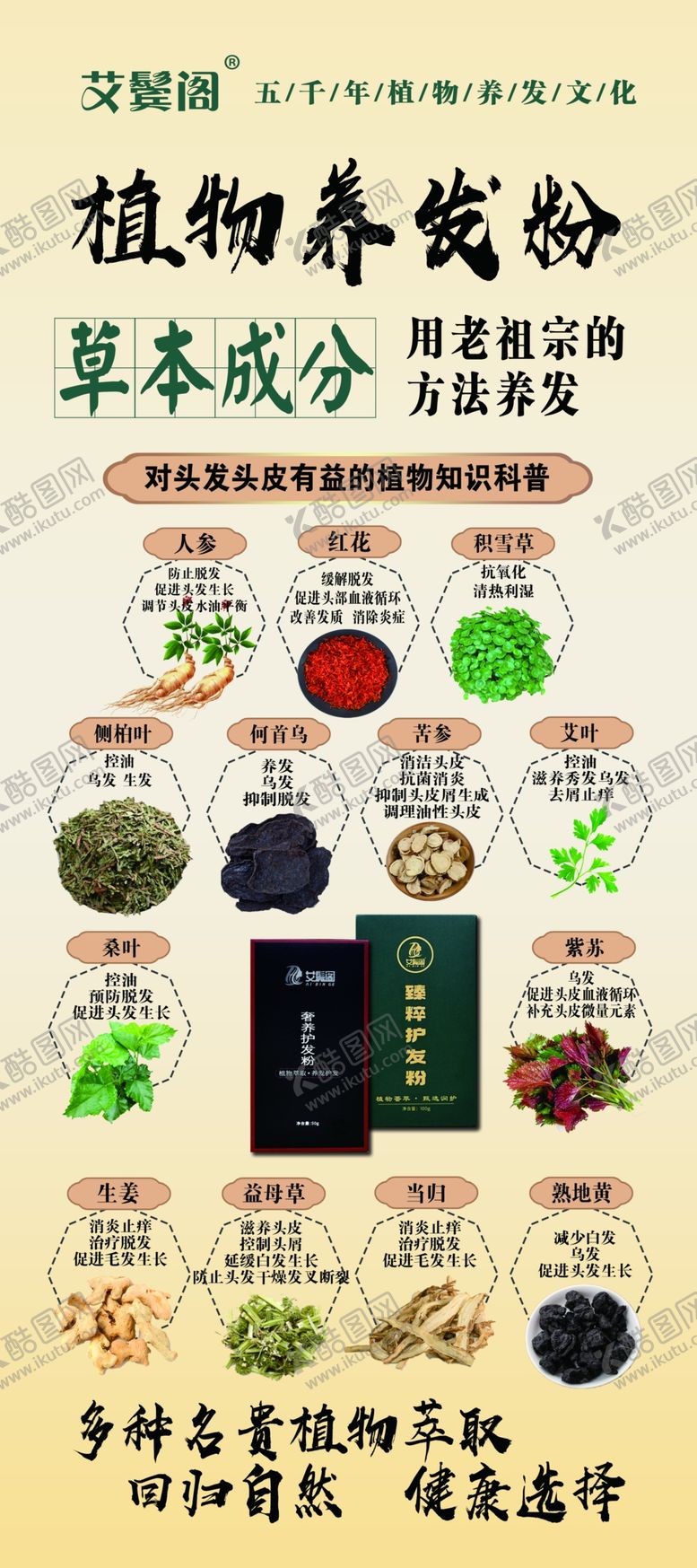 编号：61435009262332319163【酷图网】源文件下载-植物养发粉草本成分
