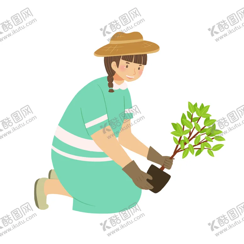 编号：16673101162342084139【酷图网】源文件下载-世界环境保护日种树的女孩