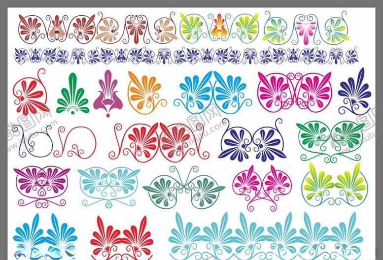 编号：24225410250514511778【酷图网】源文件下载-艺术花纹矢量花边边框