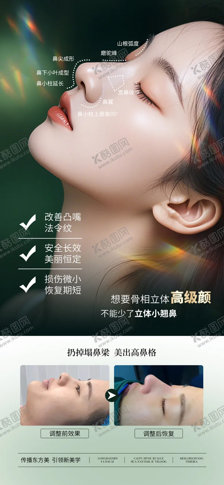 编号：40799902191931104506【酷图网】源文件下载-医美鼻子案例宣传海报