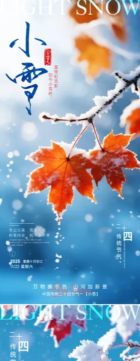 24节气小雪立冬海报