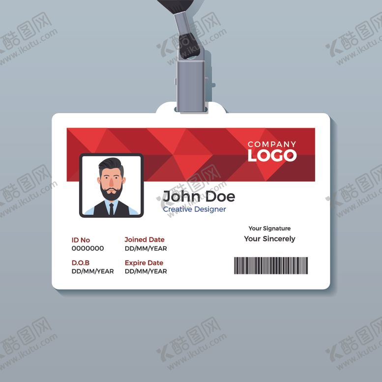 编号：78505209242315353724【酷图网】源文件下载-胸卡工作证