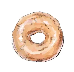 手绘甜甜圈品卡通美食彩色烘焙