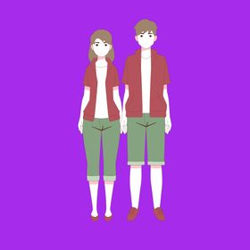 手绘情侣恋人爱男女卡通
