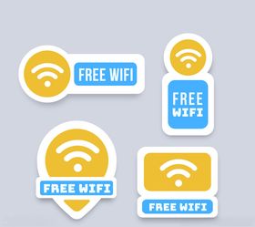 彩色免费WiFi标识