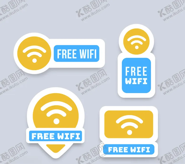 编号：90948706291424028972【酷图网】源文件下载-彩色免费WiFi标识