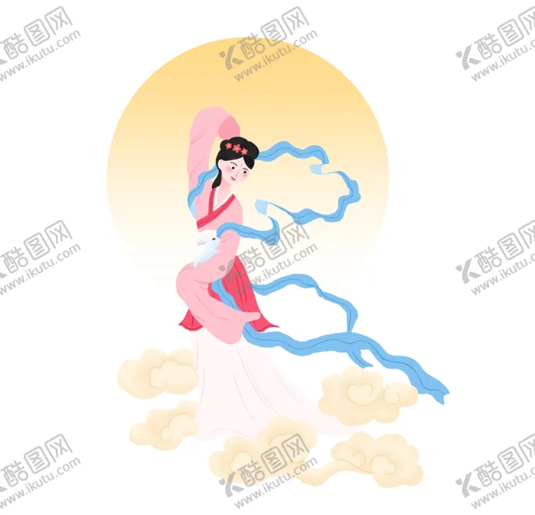 编号：79473602201932335545【酷图网】源文件下载-手绘卡通嫦娥