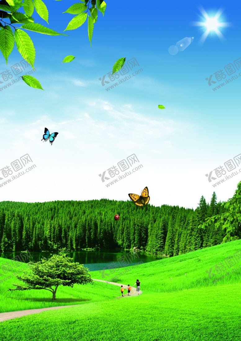 编号：56310105190229198097【酷图网】源文件下载-蓝天白云草地