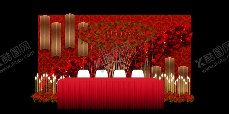 编号：18571607021903021535【酷图网】源文件下载-红色婚礼设计背景图片