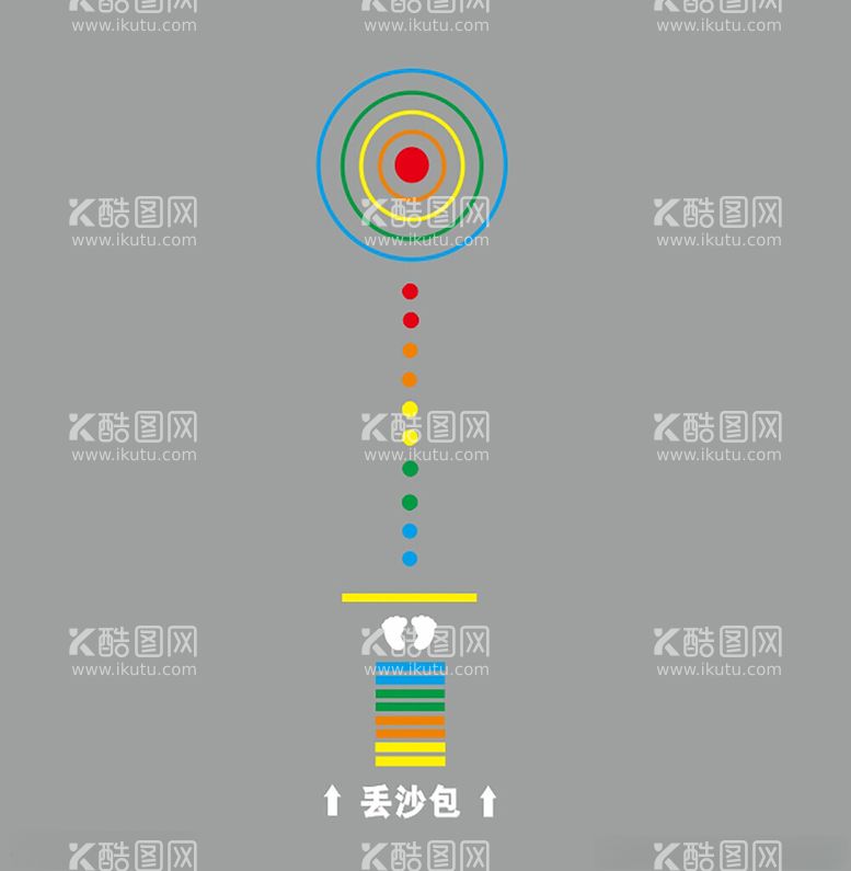 编号：71071503080744287041【酷图网】源文件下载-丢沙包校园地面彩绘益智游戏