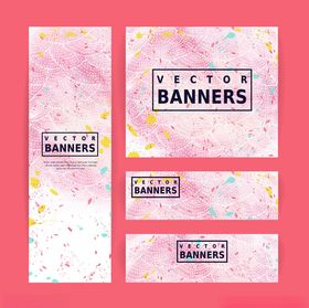 粉色矢量横幅模板设计