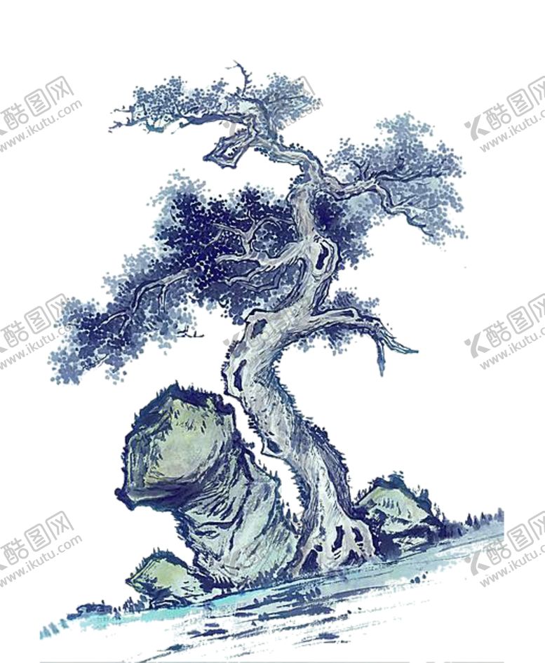 编号：57234206301739507696【酷图网】源文件下载-水墨中国风迎客松