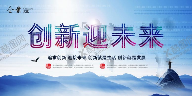 编号：57770210171738456397【酷图网】源文件下载-创新迎接未来企业文化展板