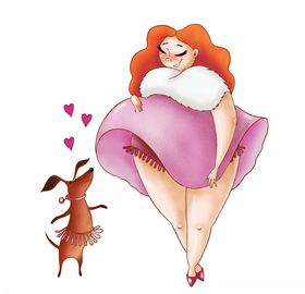 猫咪和狗插画