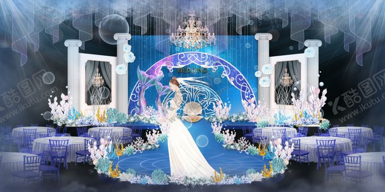 编号：54173909160030017334【酷图网】源文件下载-蓝色婚礼